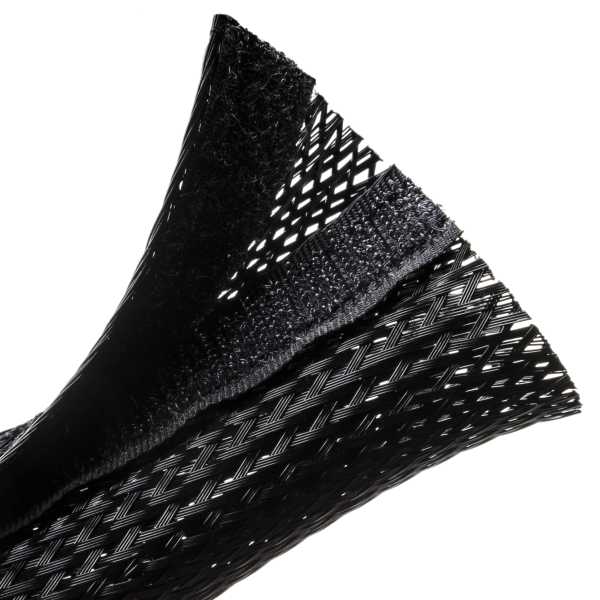 Braided Sleeving, Hook & Loop, Flame Retardant, 2.5