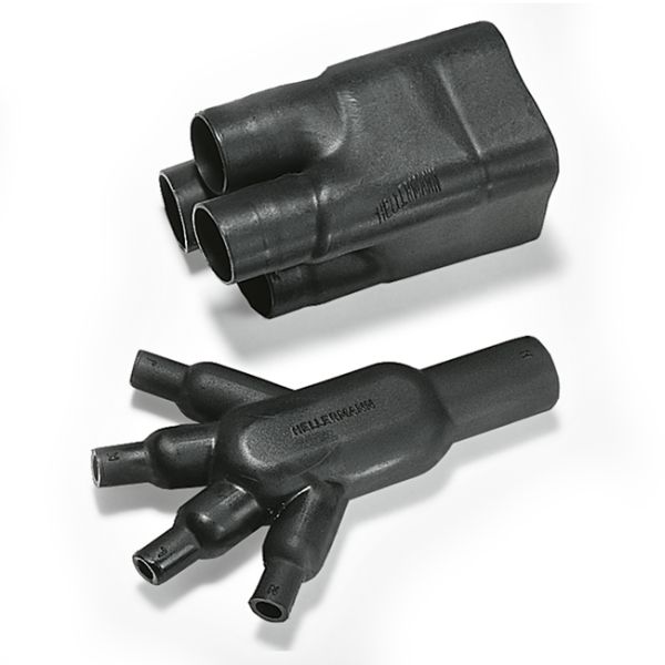 Heat Shrink Molded Shapes, 400 Series 4-Way Outlet - VG,411-2-G, PO-X, BK, 1/bag
