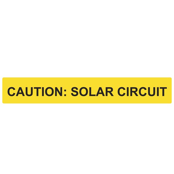 Solar Label, Reflective, CAUTION SOLAR CIRCUIT, 6.5