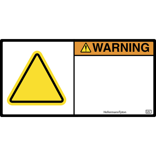 Pre-Printed Header Label, WARNING, Blank Yellow Triangle, 1.35