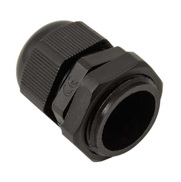 Cable Gland, 25mm - 9mm to 16mm Dia, Black, 5 pieces