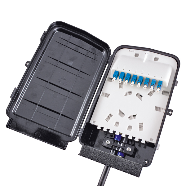 Fiber Façade Enclosure, 7–10 mm, SC-APC Simplex, With Adapters And Pigtails Installed, Black, 1/pkg