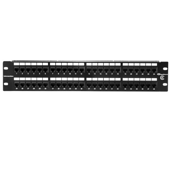 Black 1U Hellermann Tyton PP110C5E24 Category 5e Universal 24 Port Patch Panel 