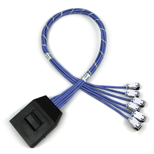 RapidNet CAT 6A F/UTP Cassette to Jack, Plenum Cable, Blue, 6 port, 1/ctn