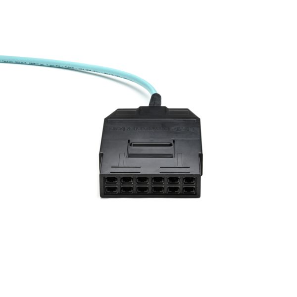 RapidNet MTP VHD Fiber Cassette to Cassette, OM3 MM Plenum Cable, Aqua, 144-fiber (72-port), 1/ctn